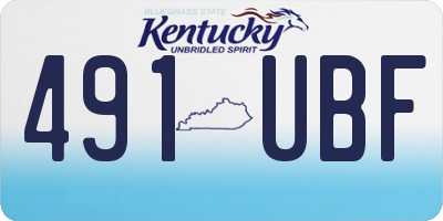 KY license plate 491UBF