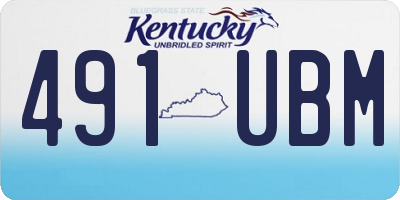 KY license plate 491UBM