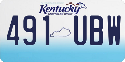 KY license plate 491UBW