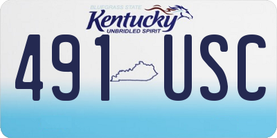 KY license plate 491USC