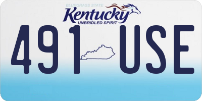 KY license plate 491USE