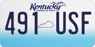 KY license plate 491USF