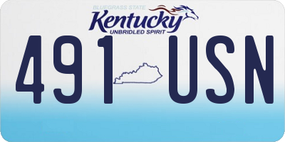 KY license plate 491USN