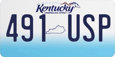 KY license plate 491USP
