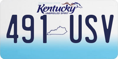 KY license plate 491USV