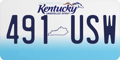 KY license plate 491USW