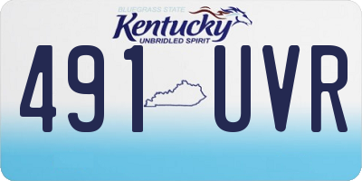 KY license plate 491UVR