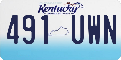 KY license plate 491UWN