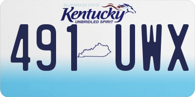 KY license plate 491UWX