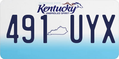 KY license plate 491UYX
