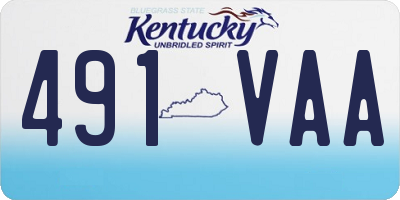 KY license plate 491VAA