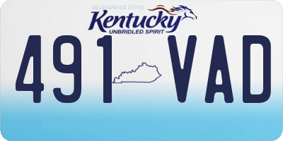 KY license plate 491VAD