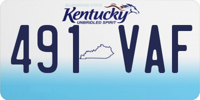 KY license plate 491VAF