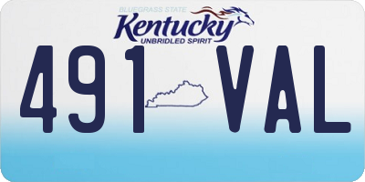 KY license plate 491VAL