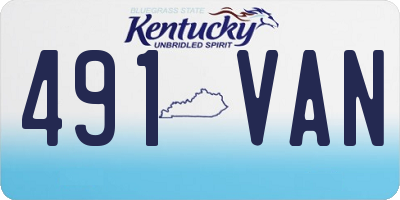 KY license plate 491VAN