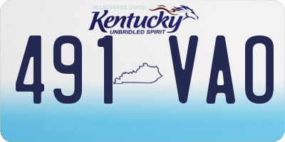 KY license plate 491VAO