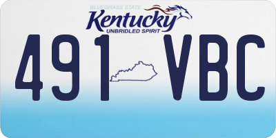 KY license plate 491VBC