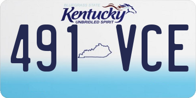KY license plate 491VCE