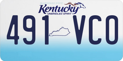 KY license plate 491VCO