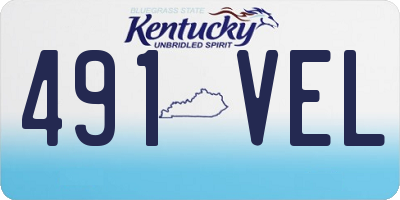 KY license plate 491VEL