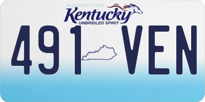 KY license plate 491VEN