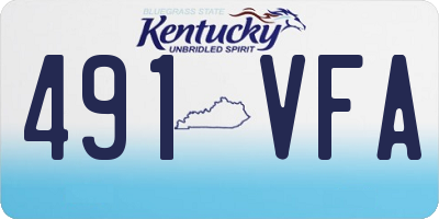 KY license plate 491VFA