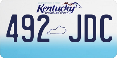 KY license plate 492JDC