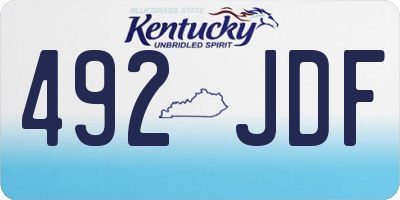 KY license plate 492JDF