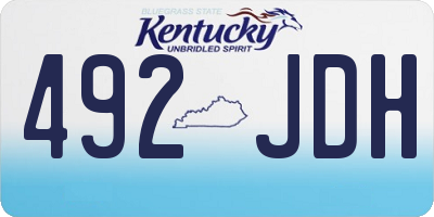 KY license plate 492JDH