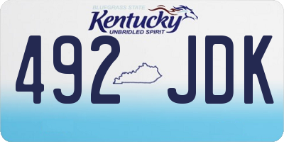 KY license plate 492JDK