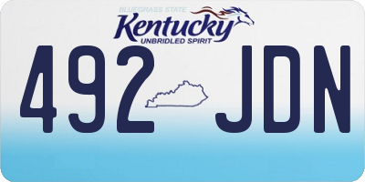 KY license plate 492JDN