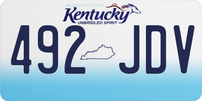KY license plate 492JDV
