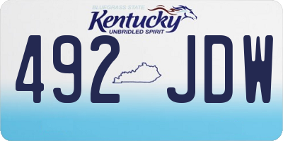 KY license plate 492JDW