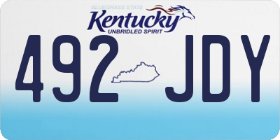 KY license plate 492JDY
