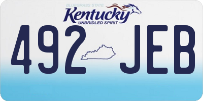 KY license plate 492JEB