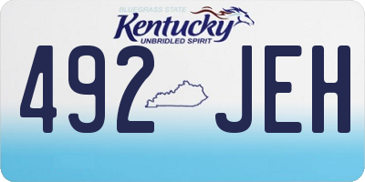 KY license plate 492JEH