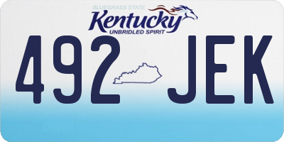 KY license plate 492JEK