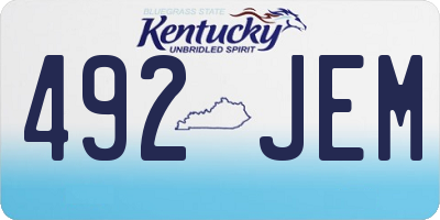 KY license plate 492JEM