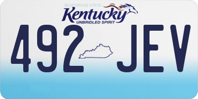 KY license plate 492JEV