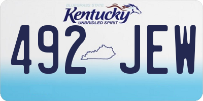 KY license plate 492JEW