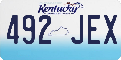 KY license plate 492JEX