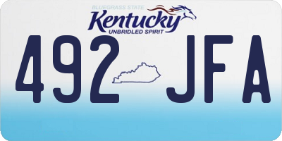 KY license plate 492JFA