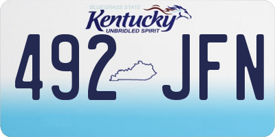 KY license plate 492JFN