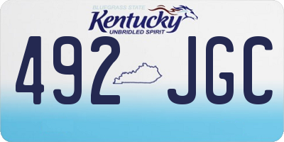 KY license plate 492JGC