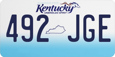 KY license plate 492JGE