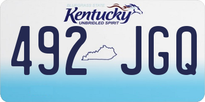 KY license plate 492JGQ