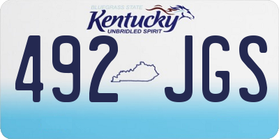 KY license plate 492JGS