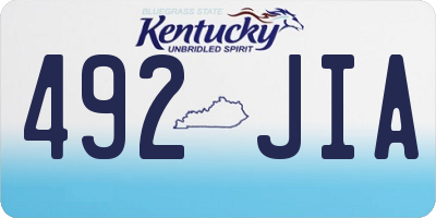 KY license plate 492JIA