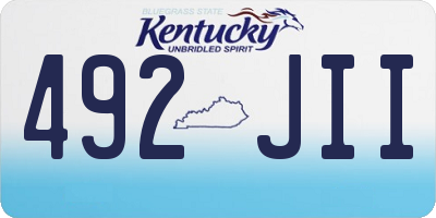 KY license plate 492JII