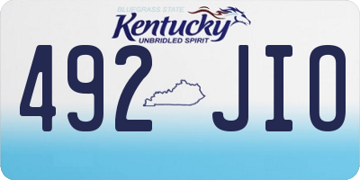 KY license plate 492JIO